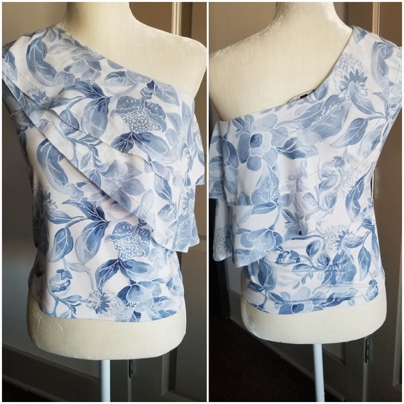 White House Black Market Tops - 🆕️NWT, WHBM, TIERED FLORAL ONE SHOULDER TOP